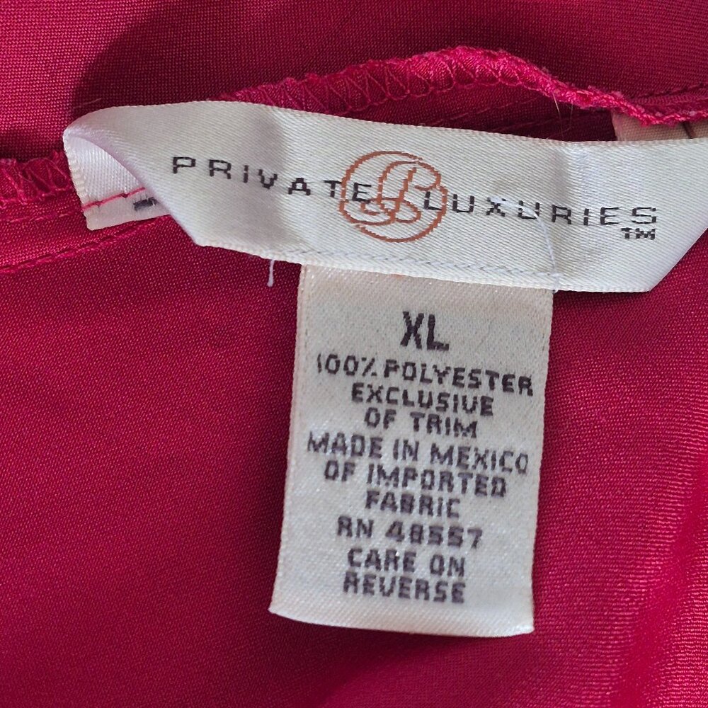 Private Luxuries Deep Rose Pink Satin Slip Dress Size XL Flawed-thread pulls - Picture 3 of 8